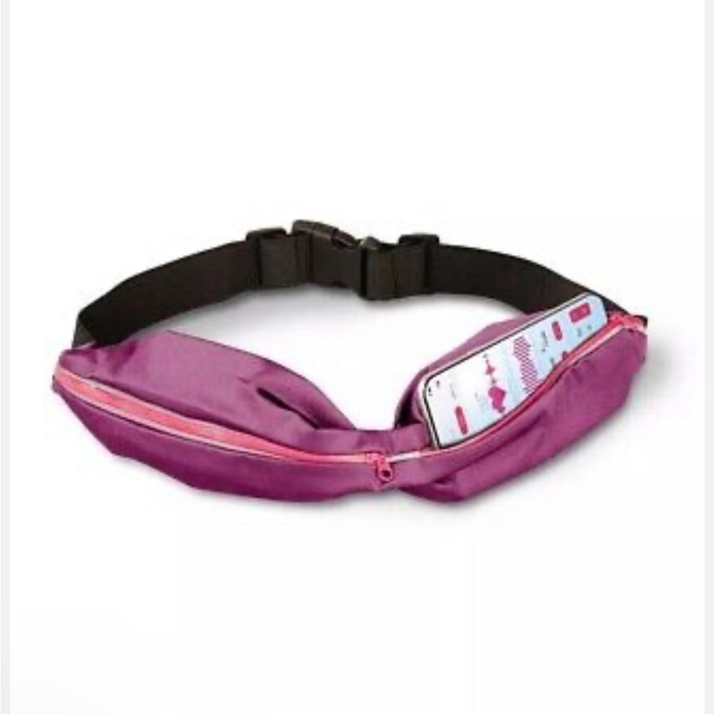 LOMI 
FITNESS  Black and Burgundy Waist Pack NEW
